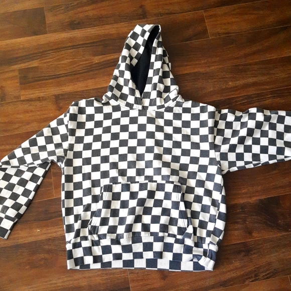 Black and white Checkerd hoodie from Ardene size LG - Picture 1 of 2